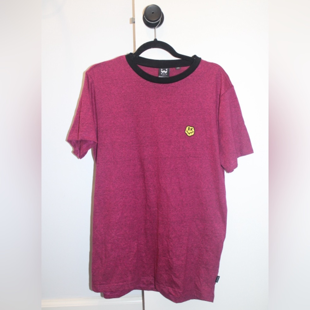 Men's Maroon T-Shirt with Black Trim